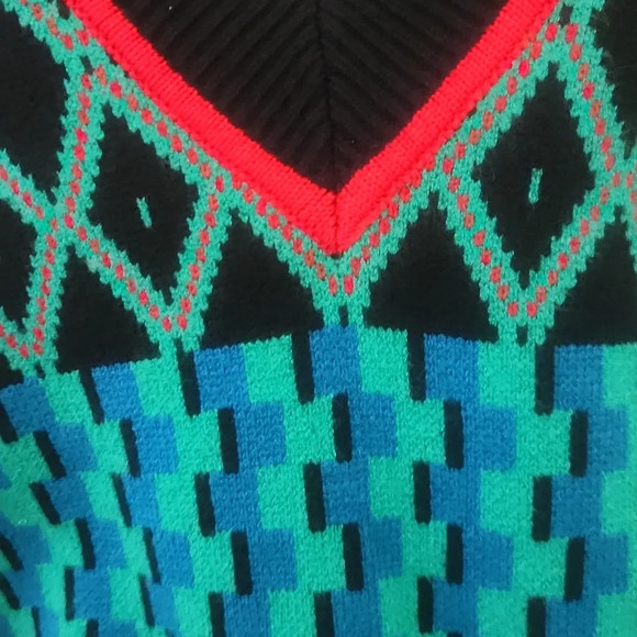 Cider Diamond Stitching Checkered Knitted Sweater Vest MEDIUM - Picture 4 of 12